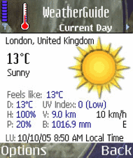 WeatherGuide (Symbian Series 60) screenshot